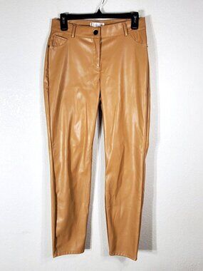 89th + Madison Faux Leather Camel Brown Skinny Pants Size 6 Womens Stylish